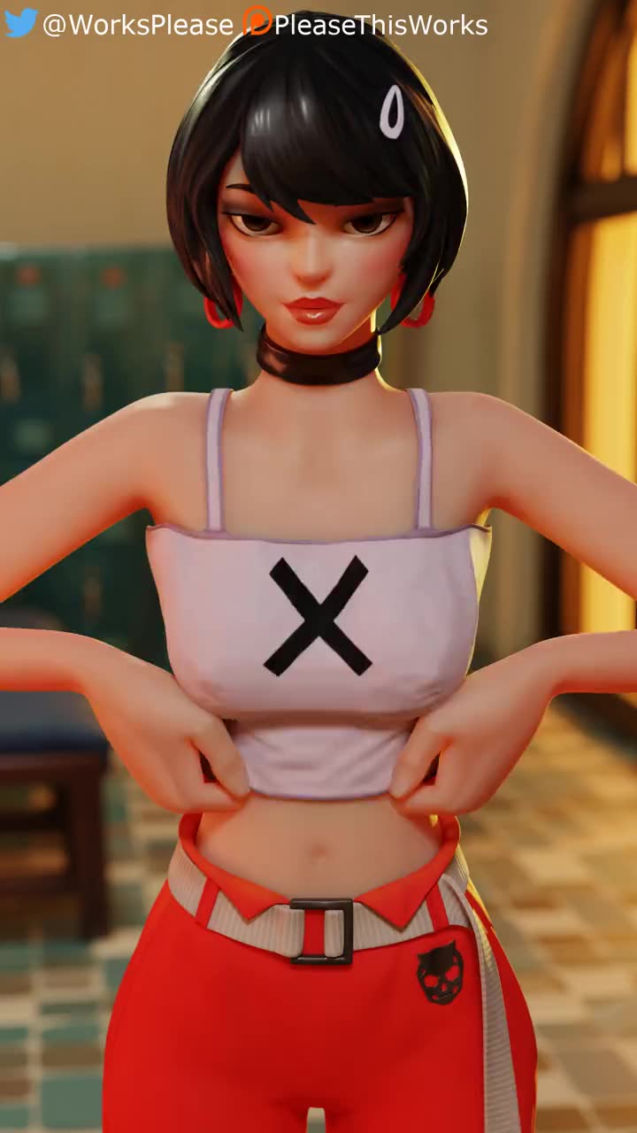 Evie From Fortnite Showing Beautiful Bouncing Breasts thumbnail