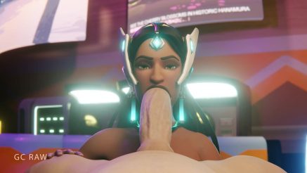 Symmetra From Overwatch Eye Contact Blowjob NSFW animation thumbnail