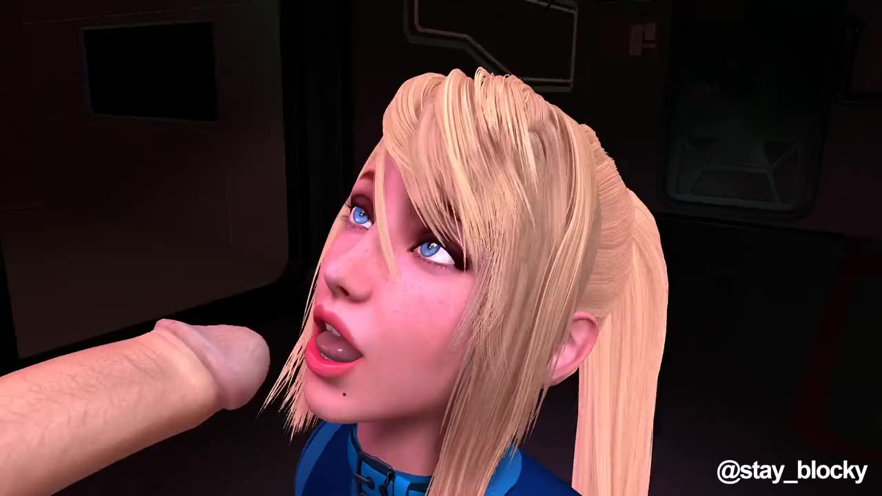 Samus Aran Gives Deepthroat Blowjob To Huge Cock – Metroid NSFW animation thumbnail