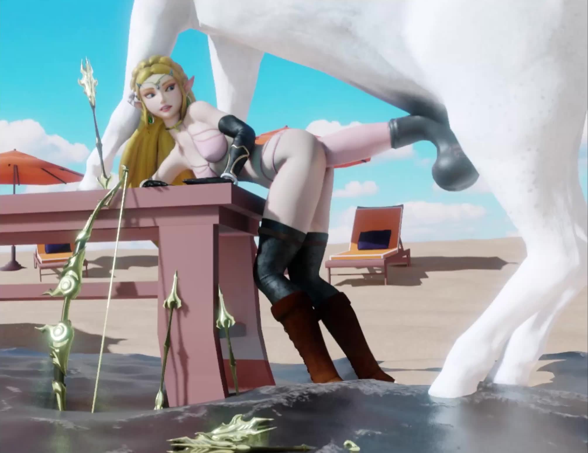 Princess Zelda Gets Horse Huge Cock From Behind In Ass – The Legend Of Zelda NSFW animation thumbnail