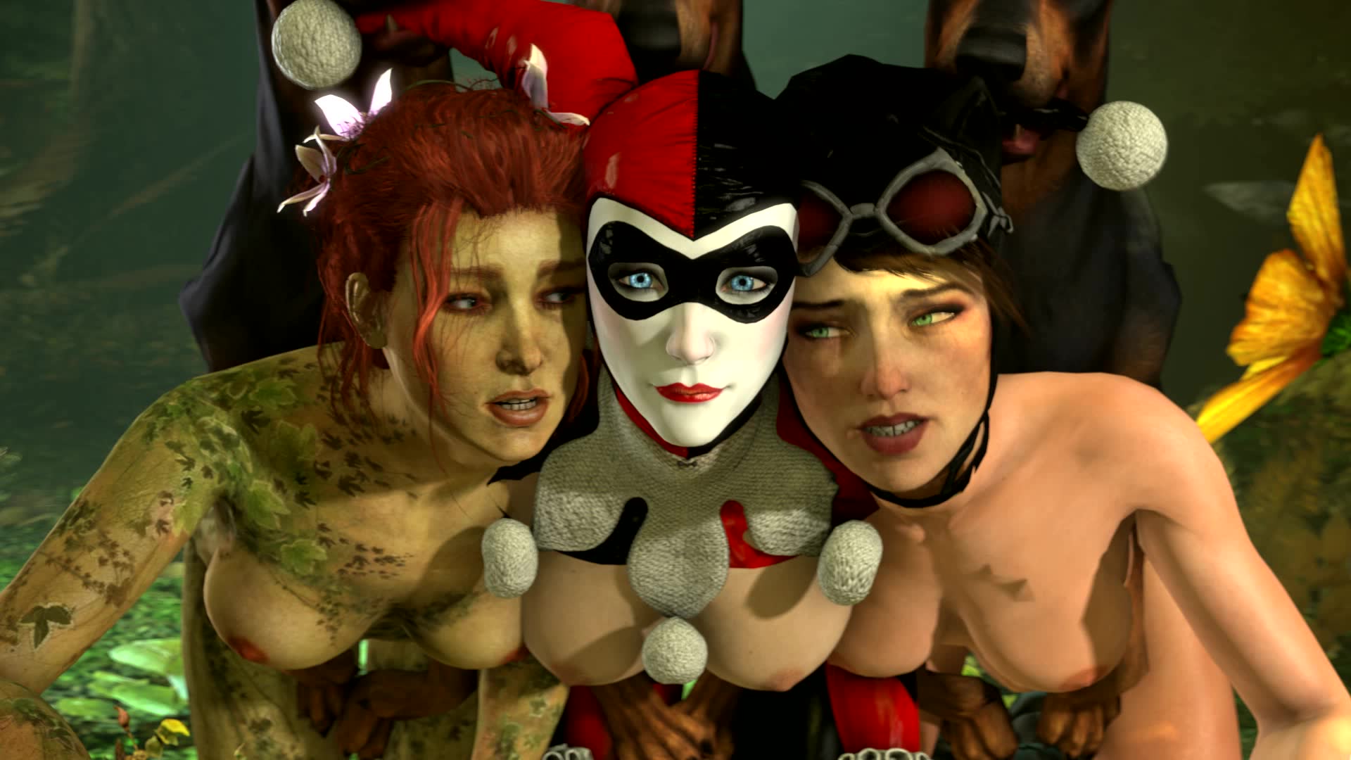 Ivy, Harley and Catwoman’s threesome with dogs – DC Comics NSFW animation thumbnail