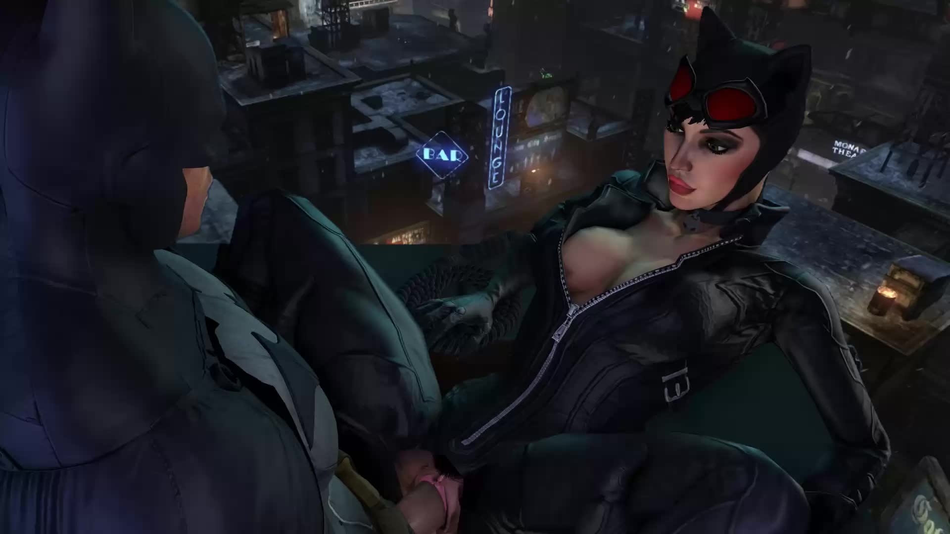 Batman and Catwoman rooftop sex – DC Comics NSFW animation thumbnail