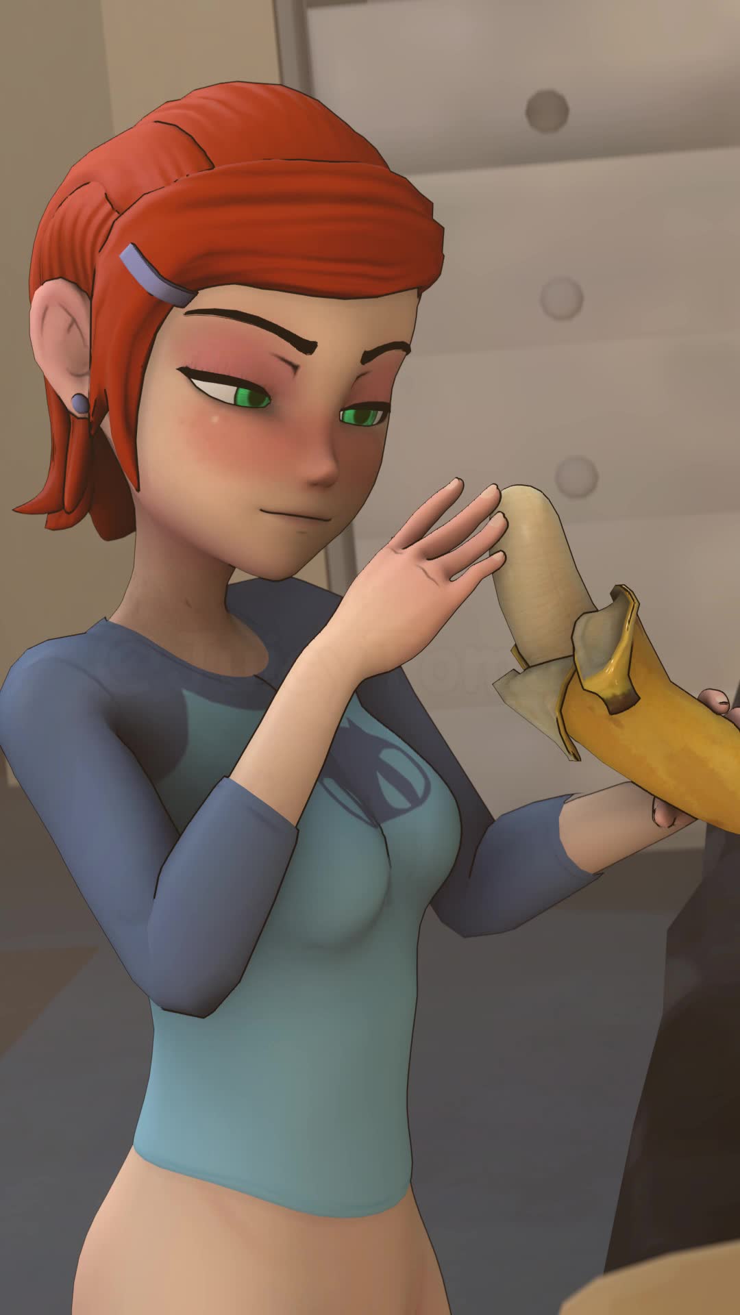 Gwen rubs a banana like a cock – Ben 10 NSFW animation thumbnail