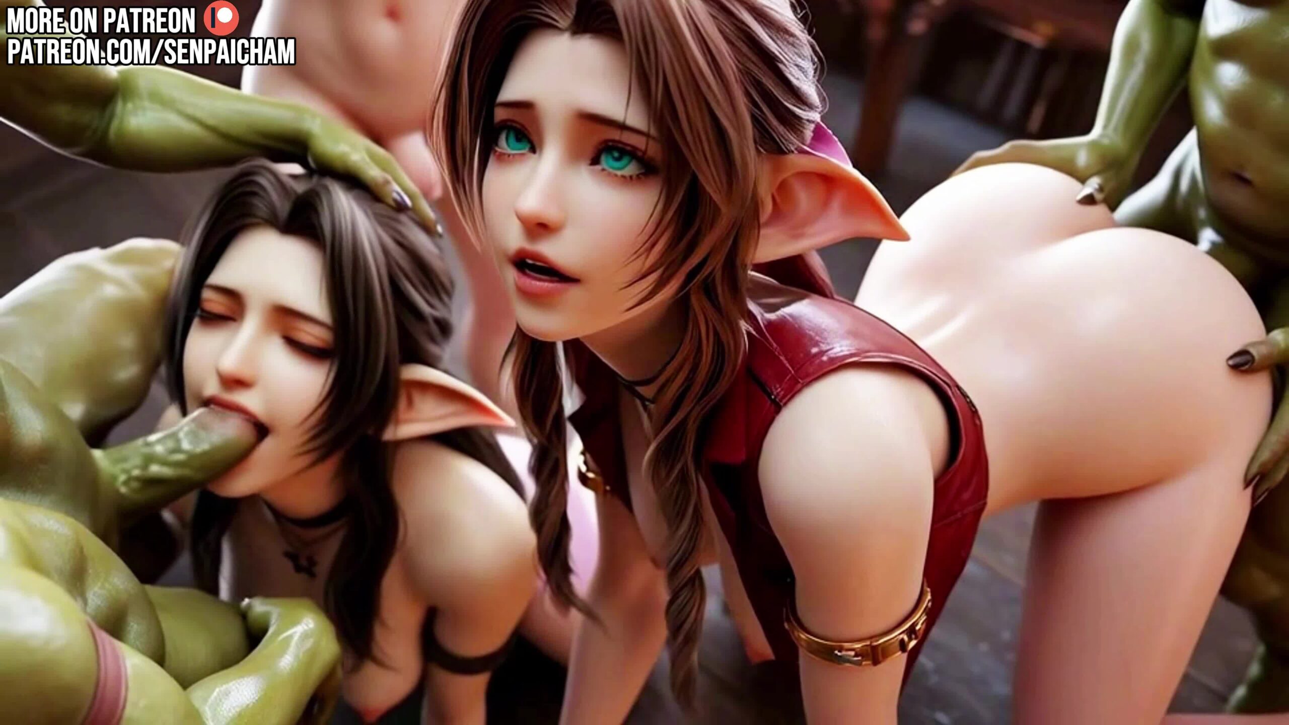 Goblins Gangbang Aerith’s Holes – Final Fantasy NSFW animation thumbnail
