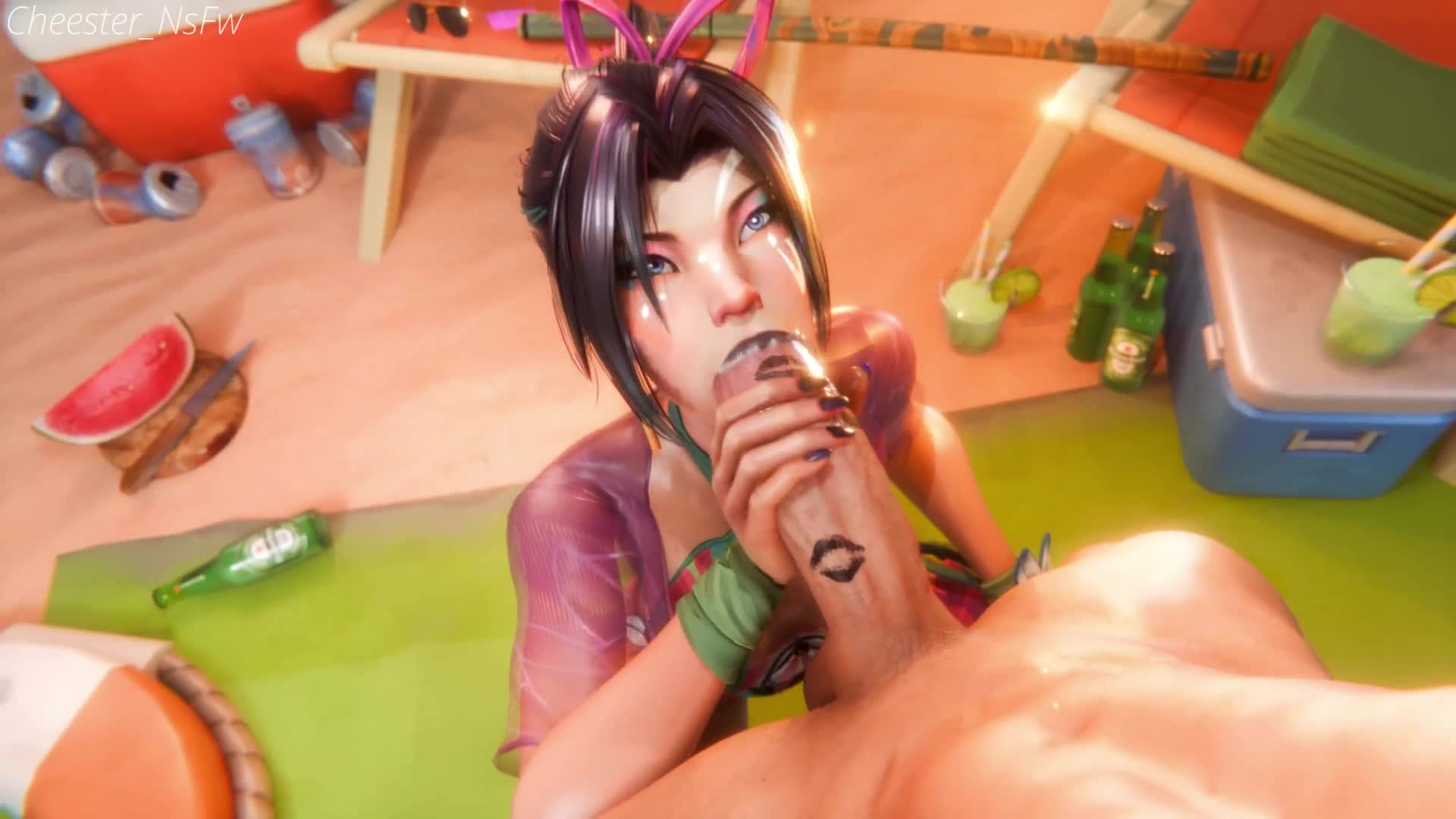 Psylocke Blowjob on Beach – Marvel Rivals NSFW animation thumbnail