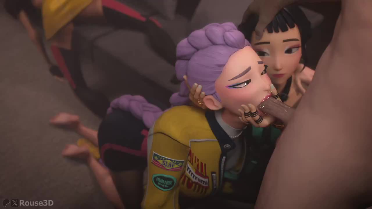 Rumi Zoey Assisted Blowjob – KPOP Demon Hunters NSFW animation thumbnail