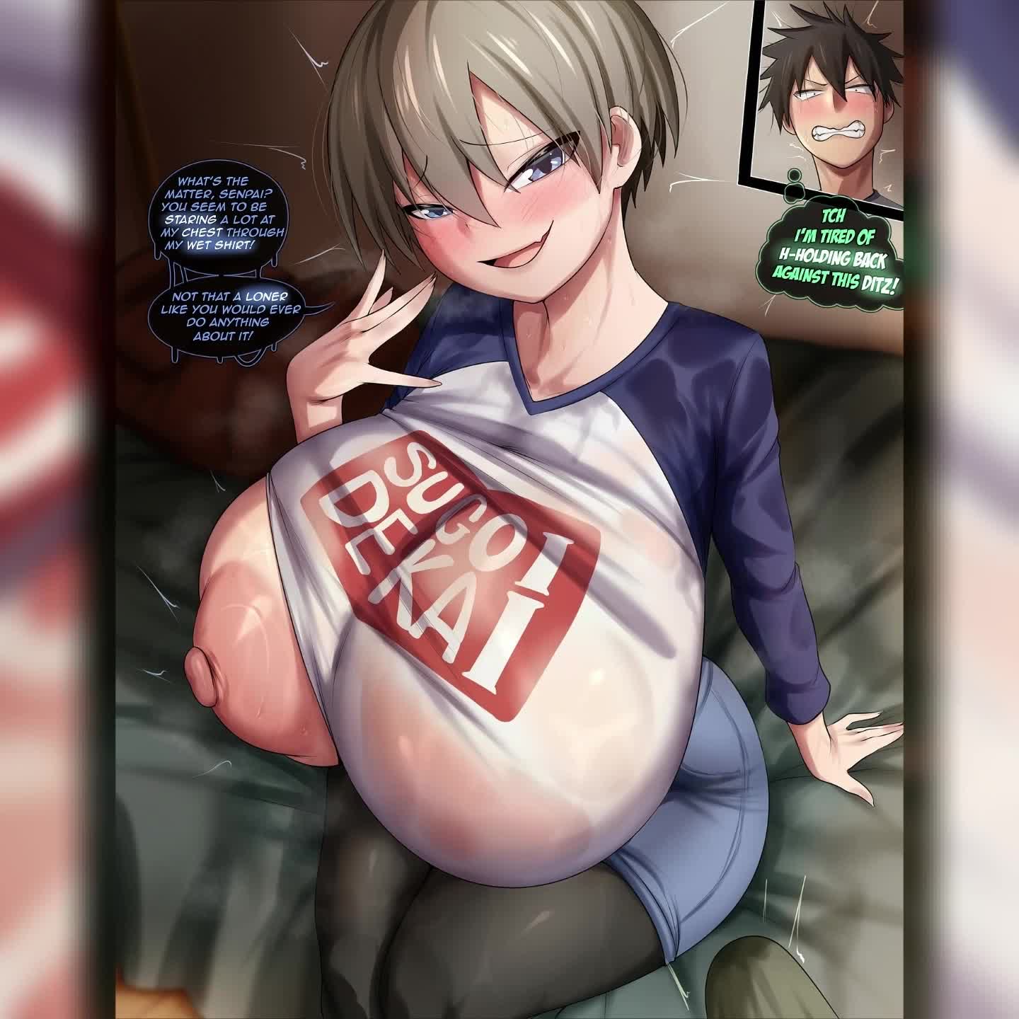 Hana Uzaki Titjob Tease – Uzaki-chan wa Asobitai NSFW animation thumbnail