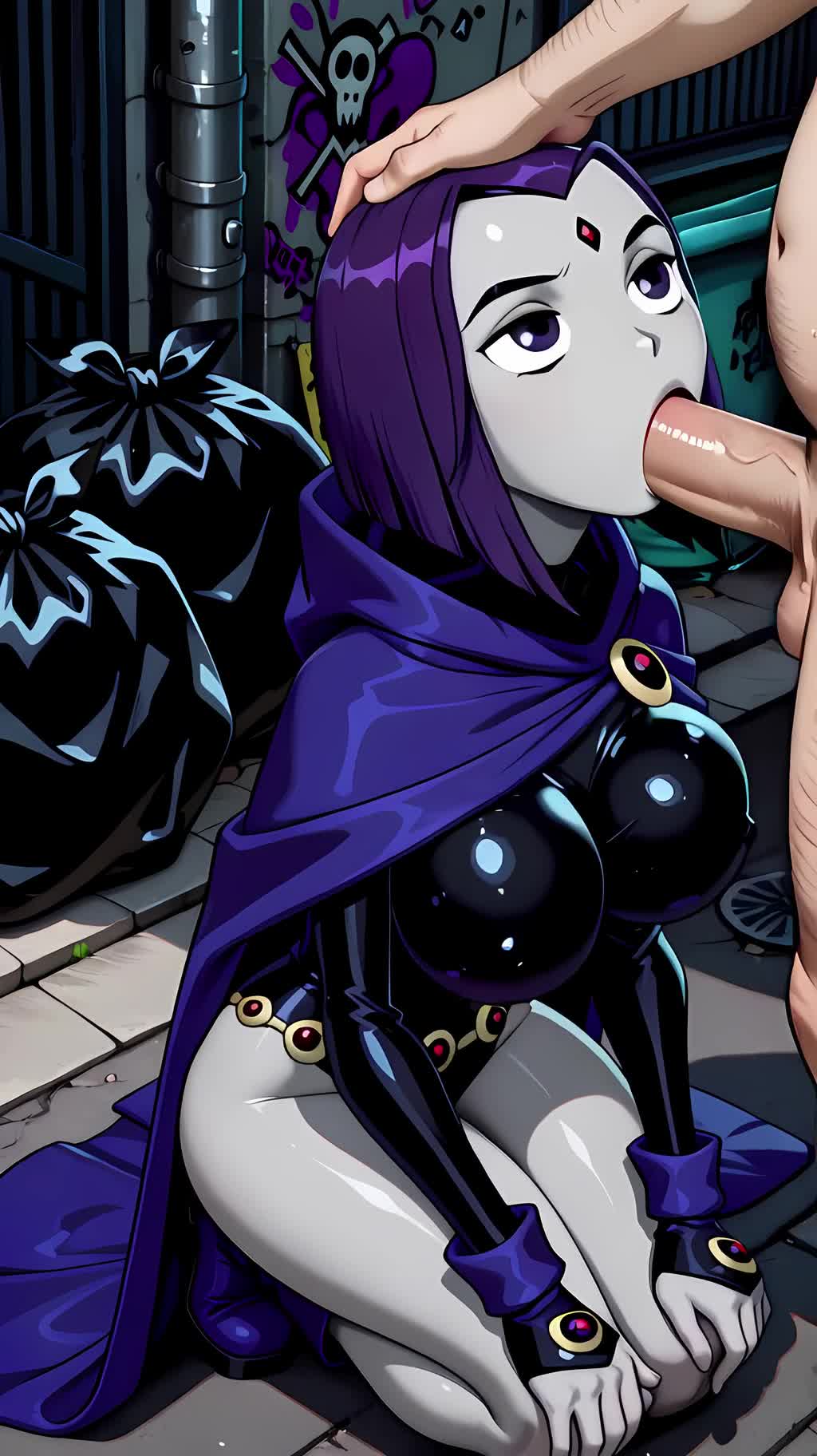 Raven’s Deepthroat Blowjob – Teen Titans NSFW animation thumbnail