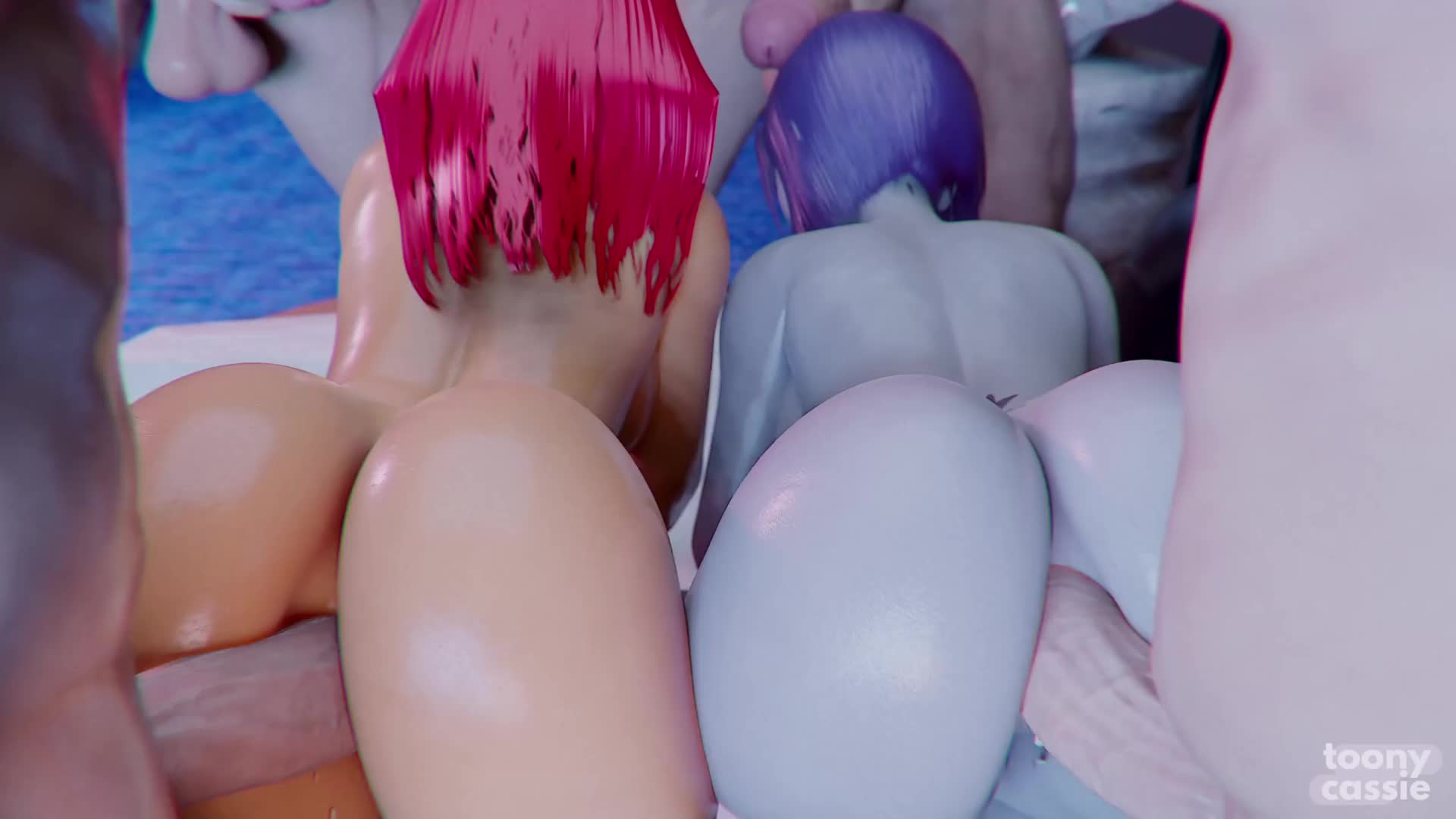 Raven, Starfire Fucked Hard-Teen Titans NSFW animation thumbnail