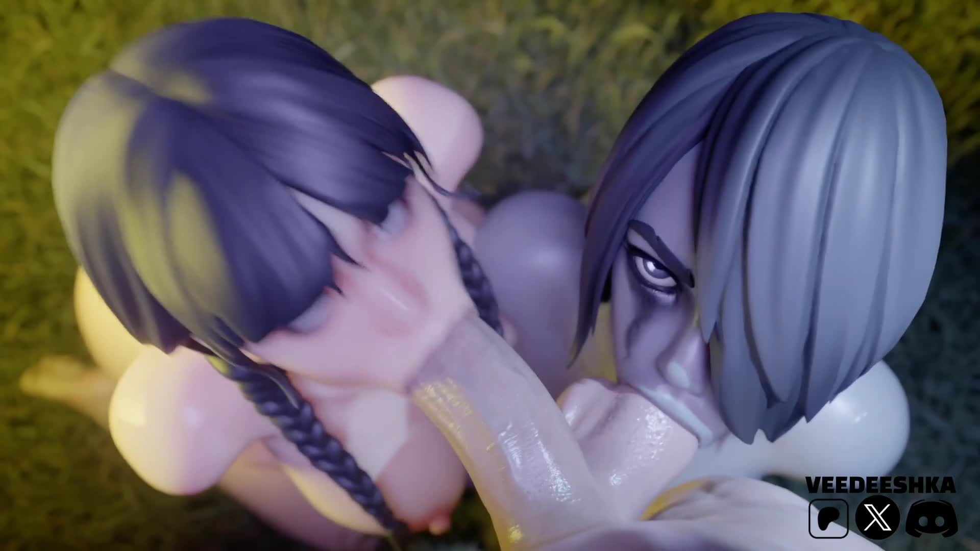 Wednesday Addams x Willow Double Blowjob – Fortnite NSFW animation thumbnail