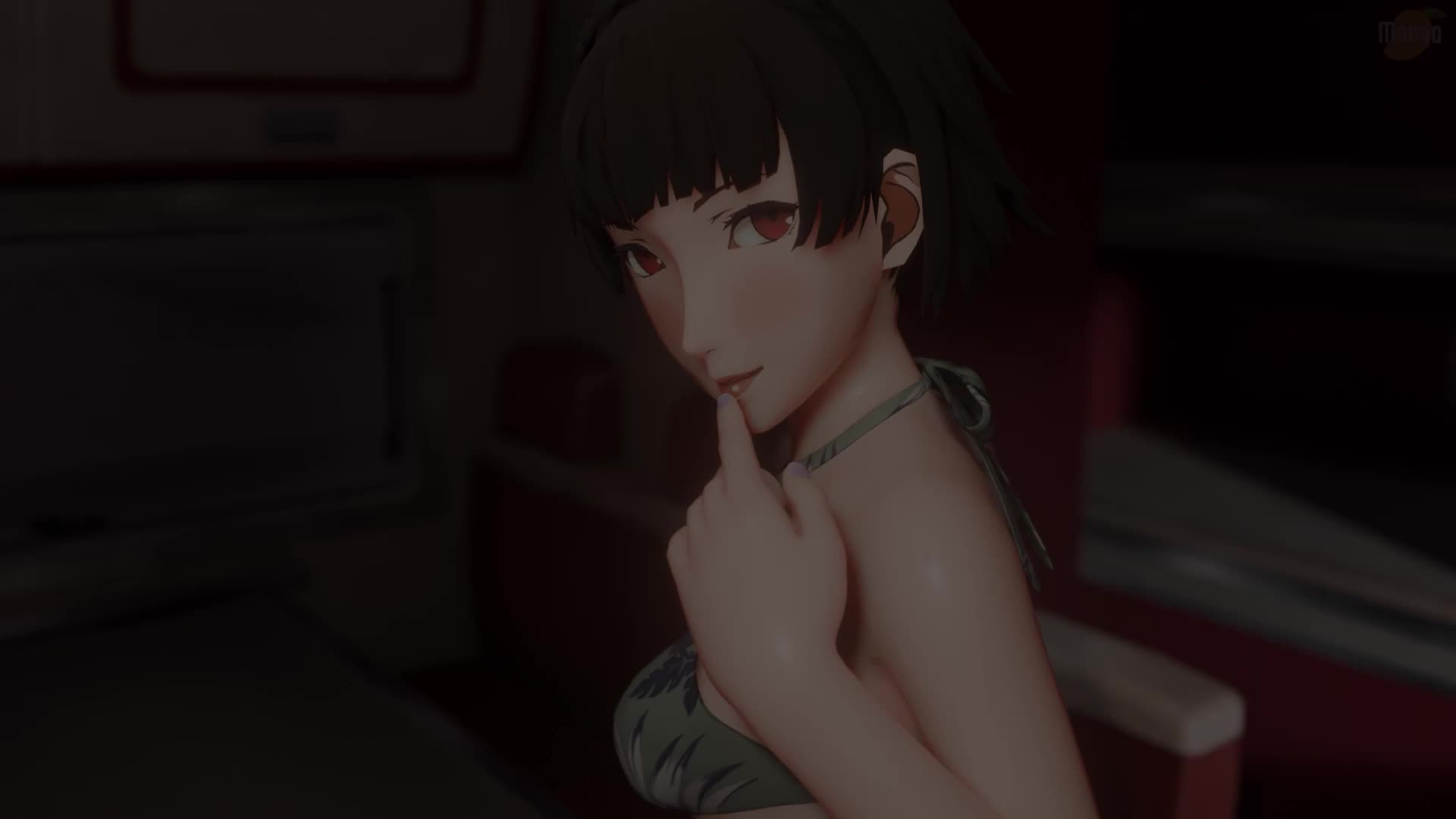 Makoto Niijima Cheating Bikini Blowjob by Ryuji -Persona 5 NSFW animation thumbnail