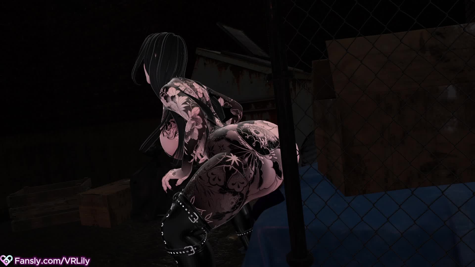 Big Titty Goth Girl Dildo Ride Alley – VRChat NSFW animation thumbnail