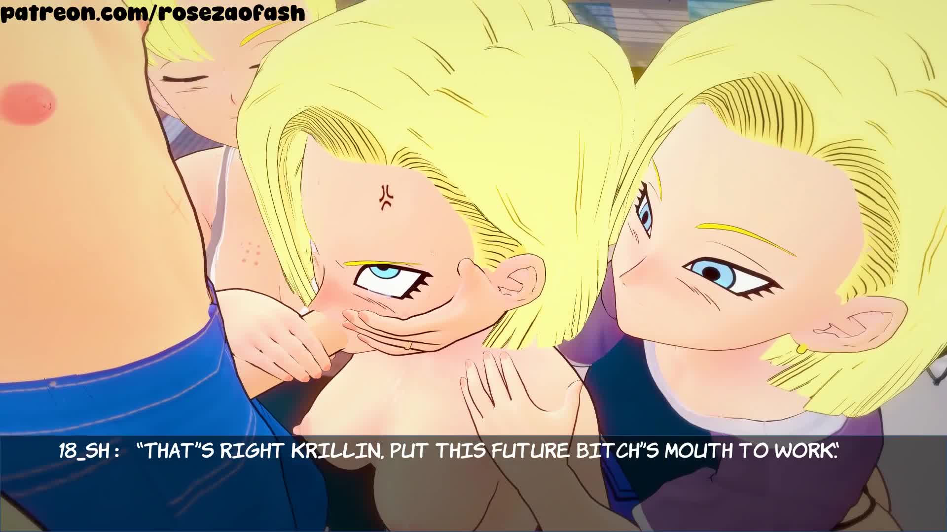 Bratty Android 18s Cooperative Blowjob Krillin – Dragon Ball NSFW animation thumbnail