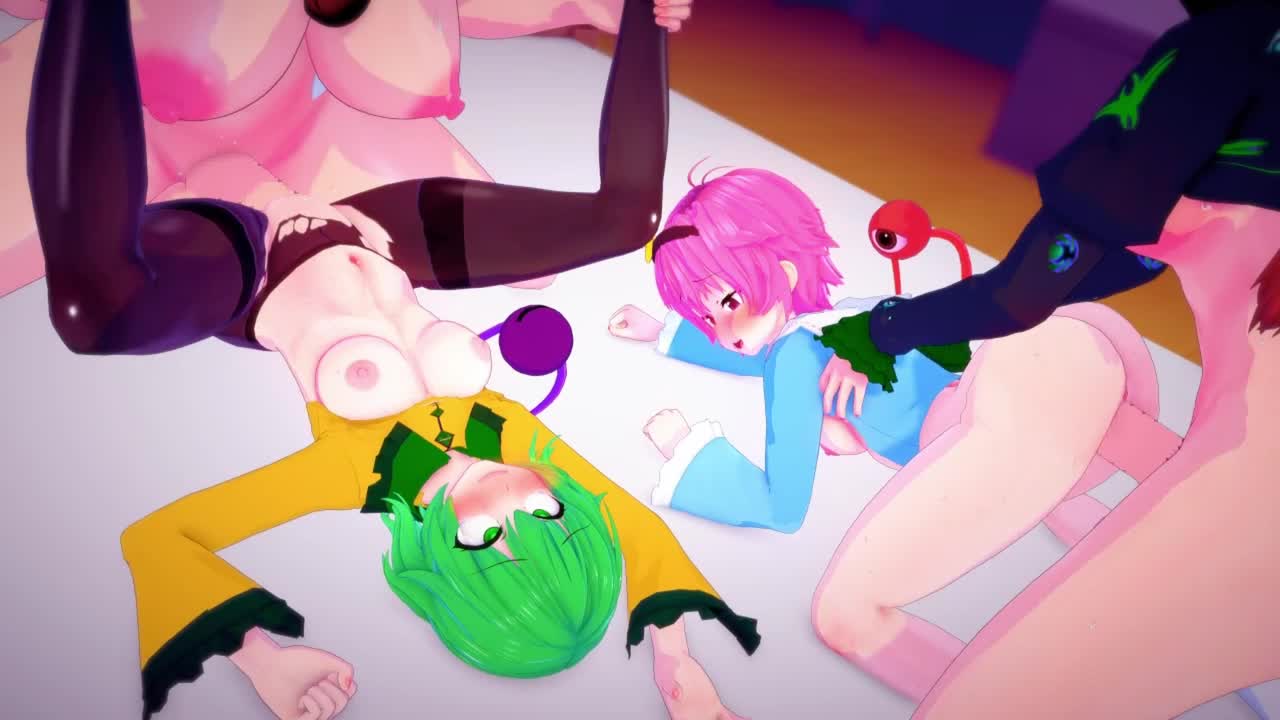 Koishi Komeiji Futa Gangbanged by Orin and Okuu – Touhou Project NSFW animation thumbnail