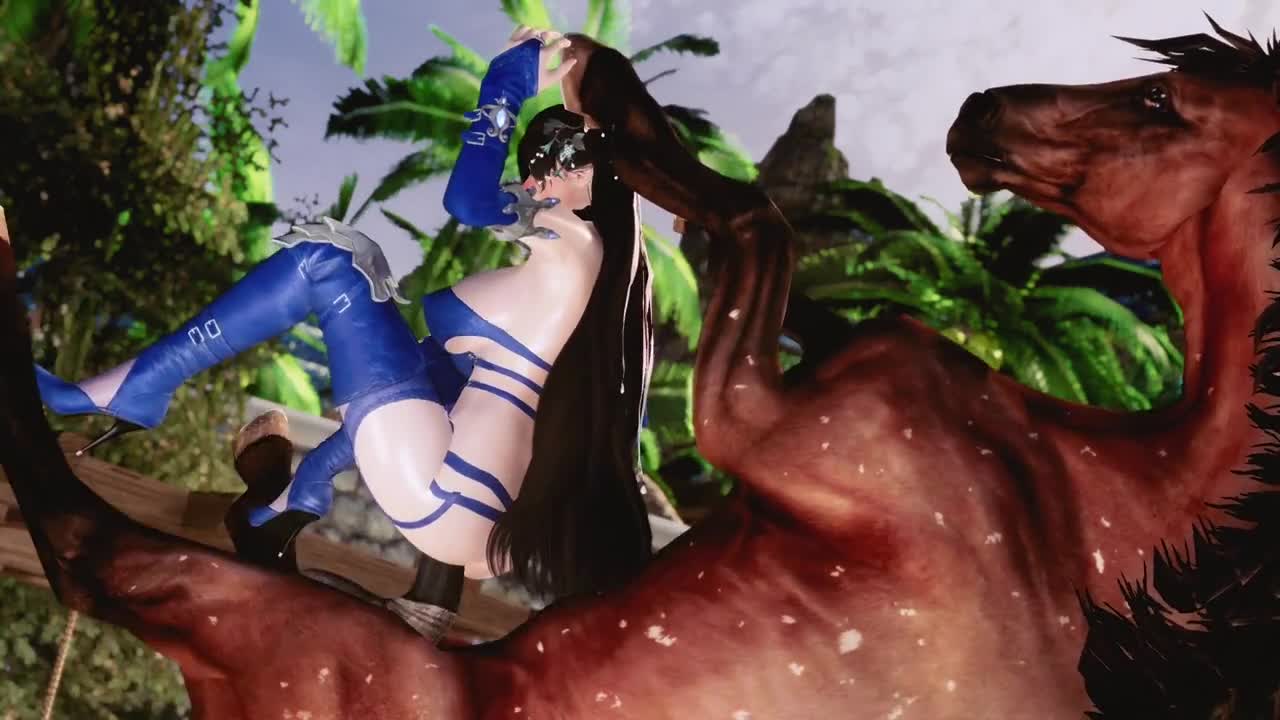 Busty Black-Haired Woman Anal Fucked by Horse – Skyrim NSFW animation thumbnail