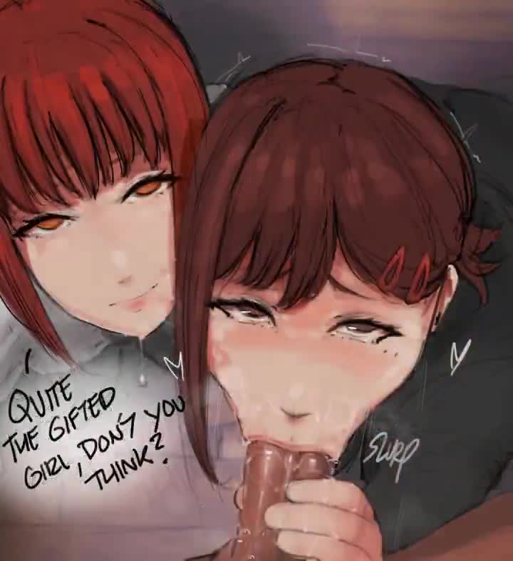 Makima and Kobeni Double Blowjob – Chainsaw Man NSFW animation thumbnail