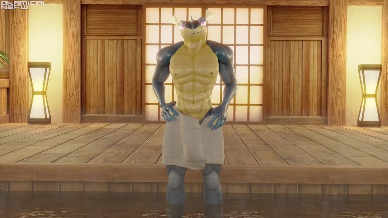 Greninja Throbbing Cock Sauna Tease – Pokemon NSFW animation thumbnail