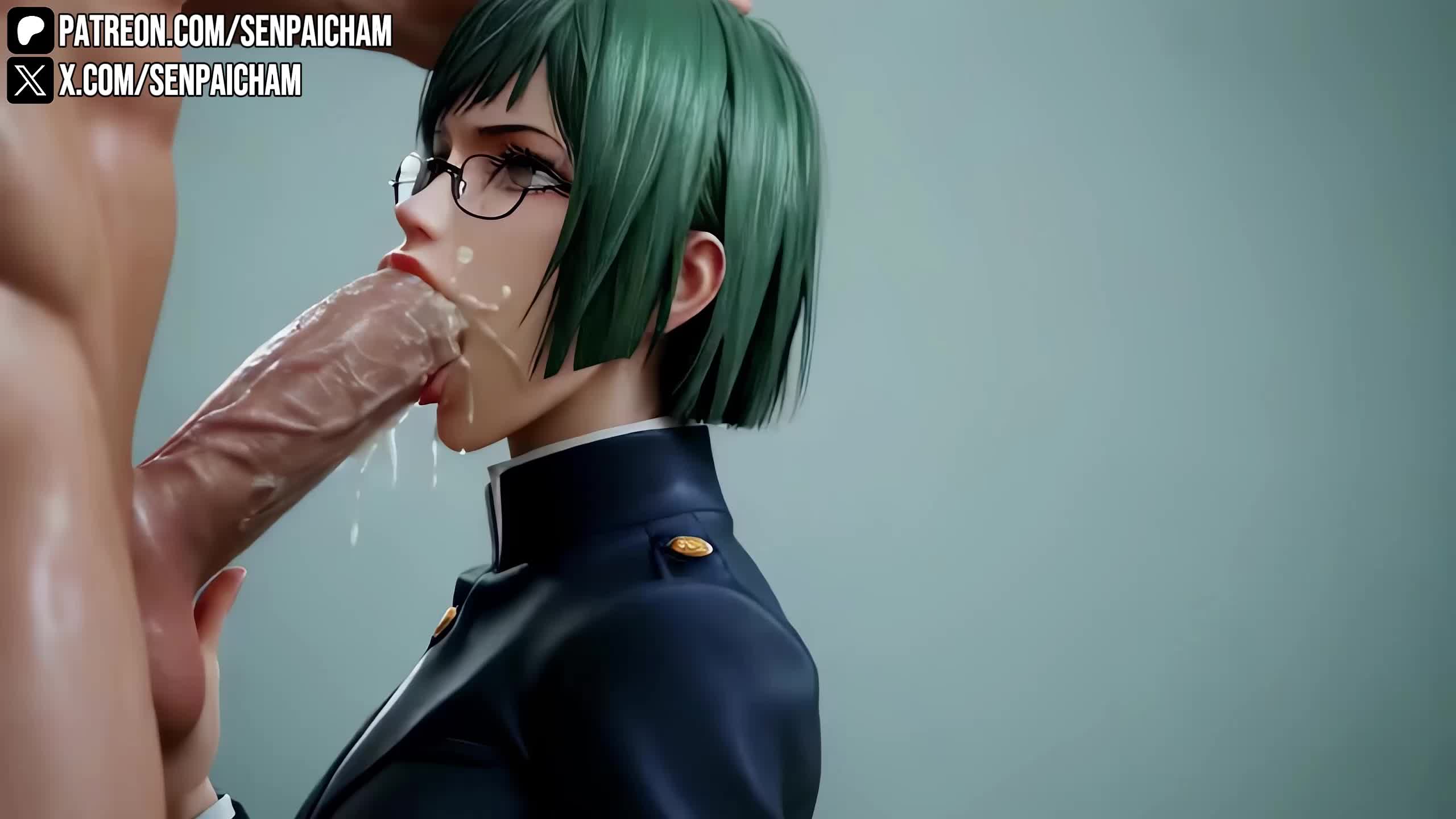 Maki Zenin Forced Blowjob Huge Cock -Jujutsu Kaisen NSFW animation thumbnail