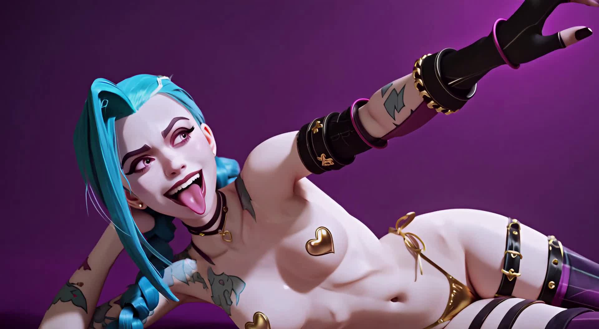 Jinx Heart Pasties Petite Tease – League of Legends NSFW animation thumbnail