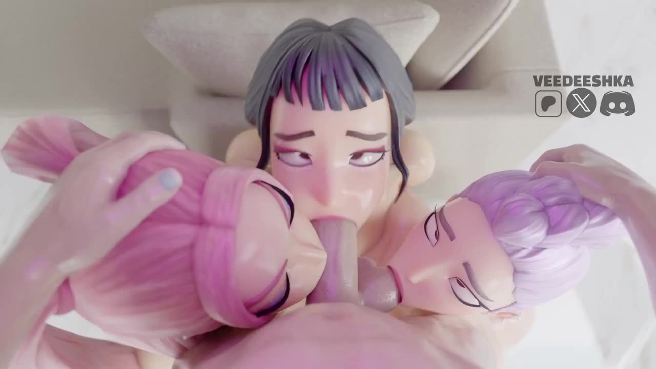 Mira, Rumi & Zoey Triple Blowjob – Kpop Demon Hunters NSFW animation thumbnail