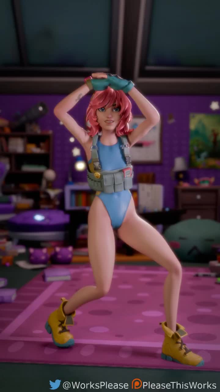 Undercover Skye Jiggling Strip Dance – Fortnite NSFW animation thumbnail