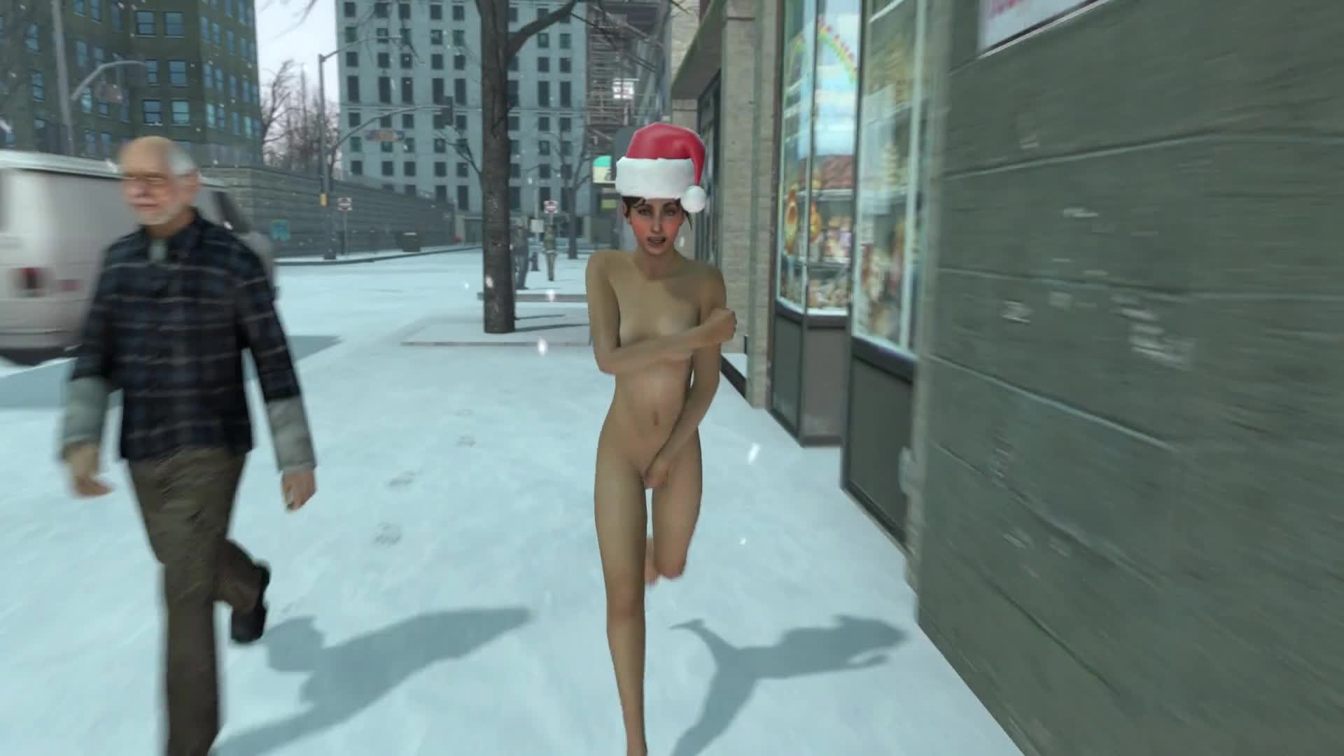 Zoey ENF Santa Hat Streaking – Left 4 Dead NSFW animation thumbnail