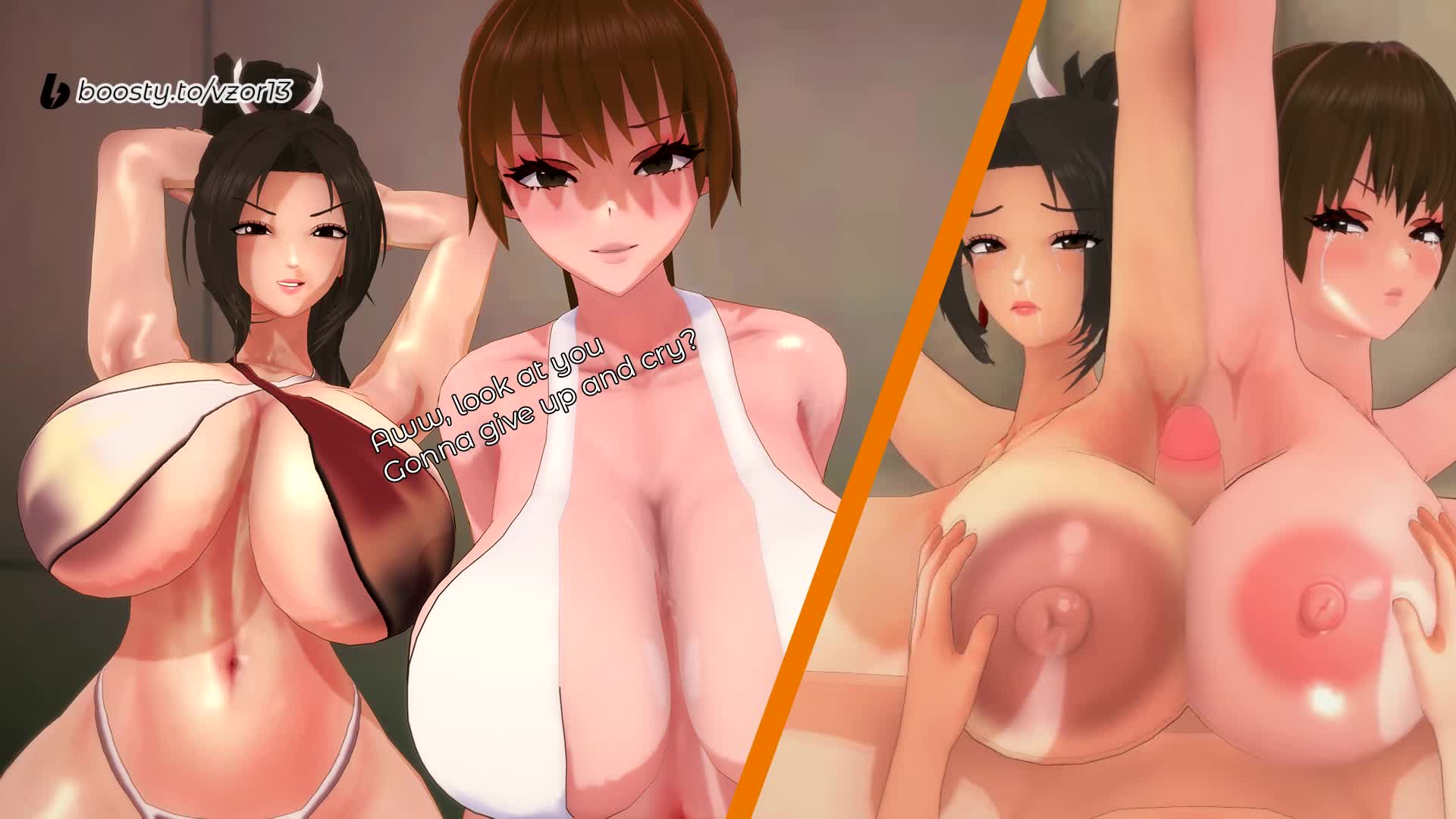 Kasumi and Mai Shiranui Forced Double Titfuck – Dead or Alive NSFW animation thumbnail