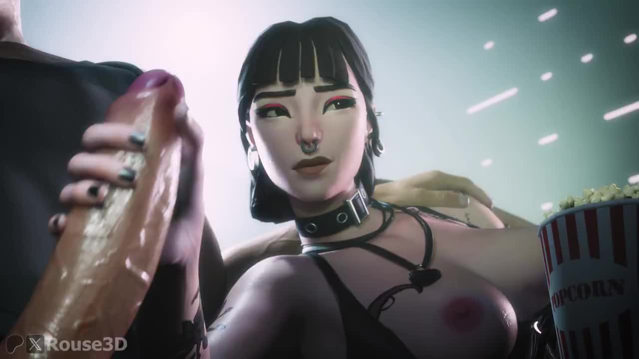 Phaedra Handjob Uncut Cock in Theater -Fortnite NSFW animation thumbnail