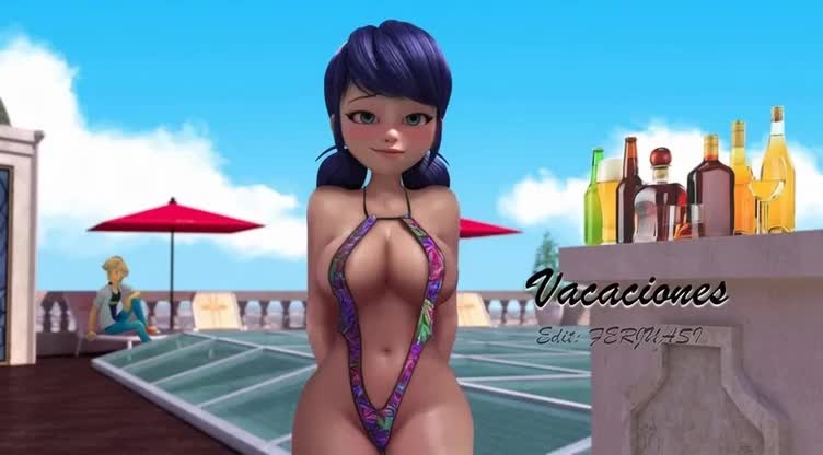Marinette Yuri Bikini Poolside Tease – Miraculous Tales NSFW animation thumbnail