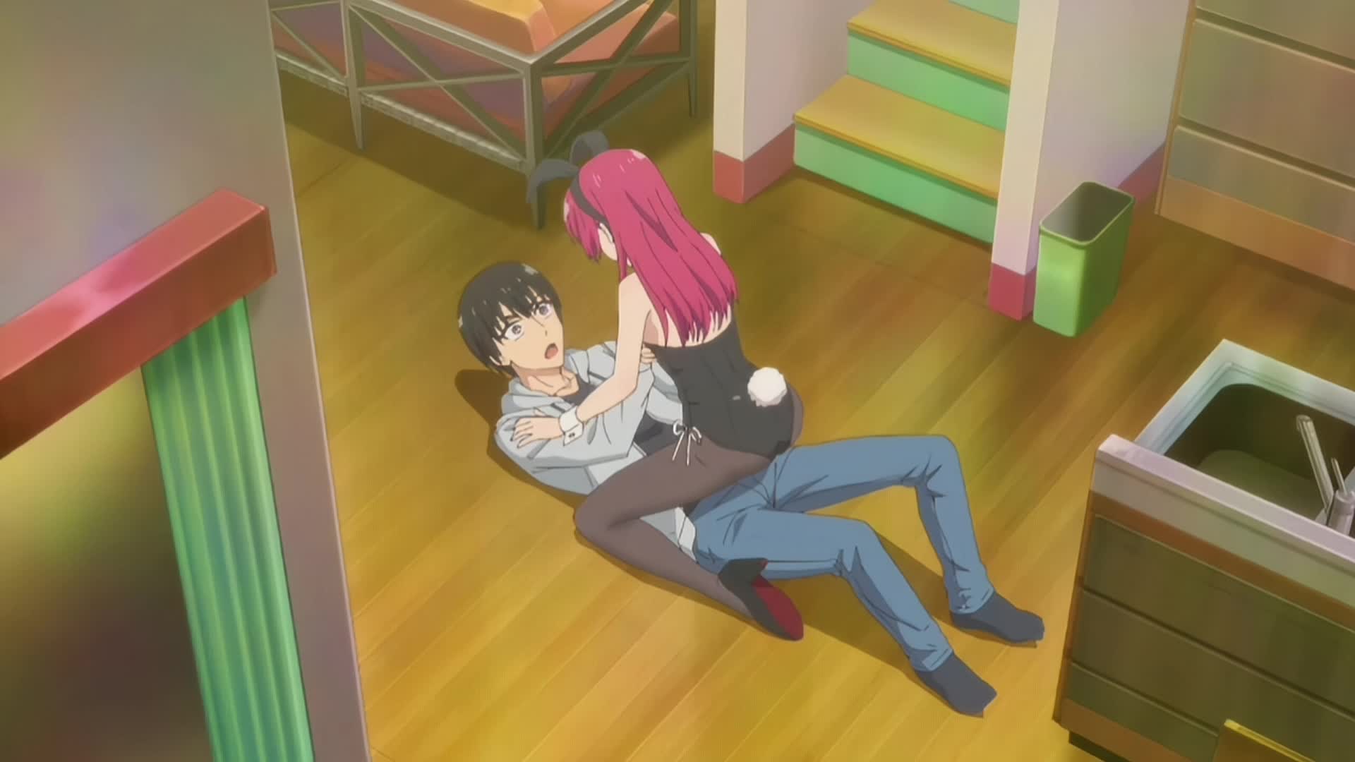 Saki Saki Playboy Bunny Pins Naoya Down -Kanojo mo Kanojo NSFW animation thumbnail