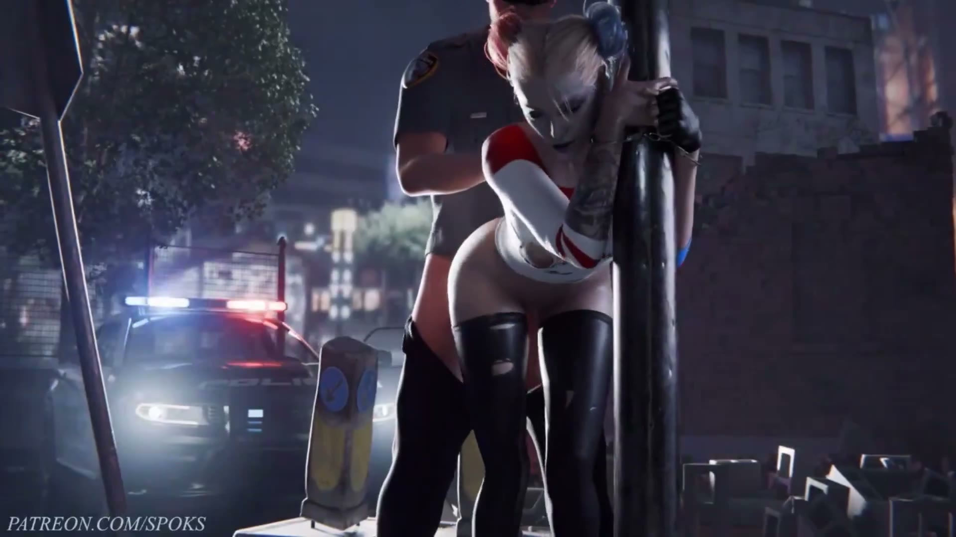 Harley Quinn Handcuffed and Fucked by Cop thumbnail
