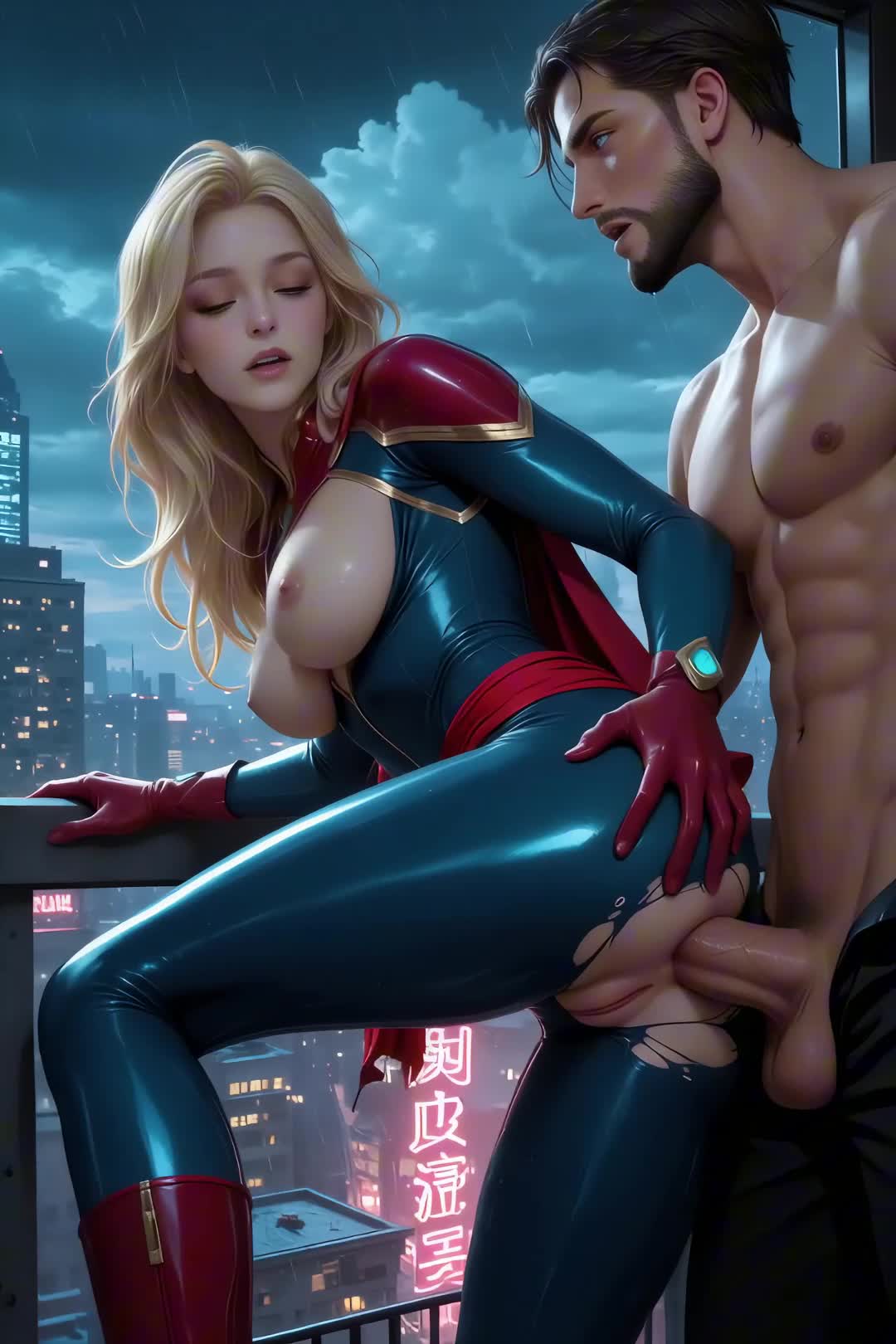Captain Marvel Intense Anal and Bukkake – Marvel thumbnail