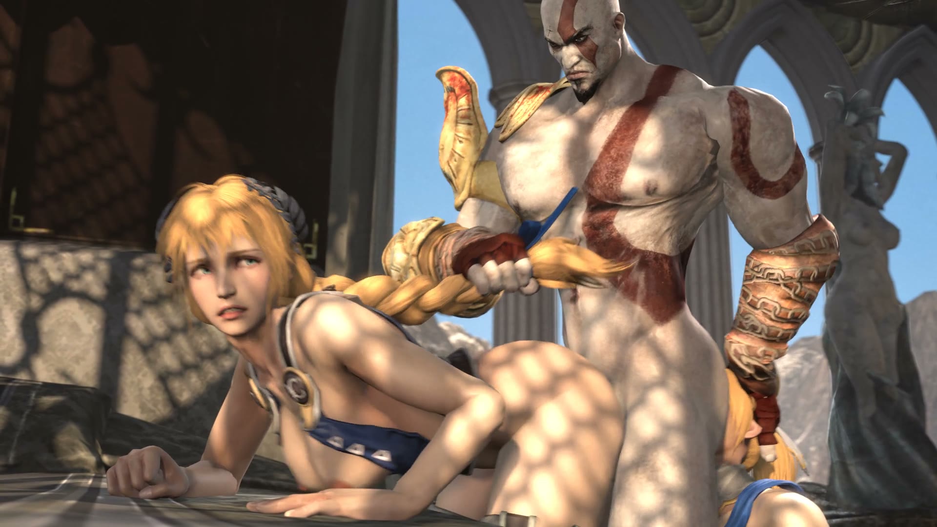 Kratos Fucks Cassandra and Sophitia Threesome [Crossover] thumbnail